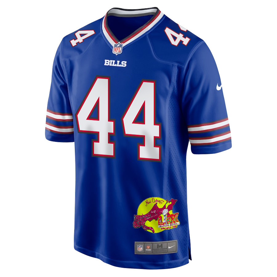 Joe Andreessen 44 Buffalo Bills Super Bowl LIX New Orleans Patch Game Men Jersey - Royal JS3624 Saliibo - Image 3