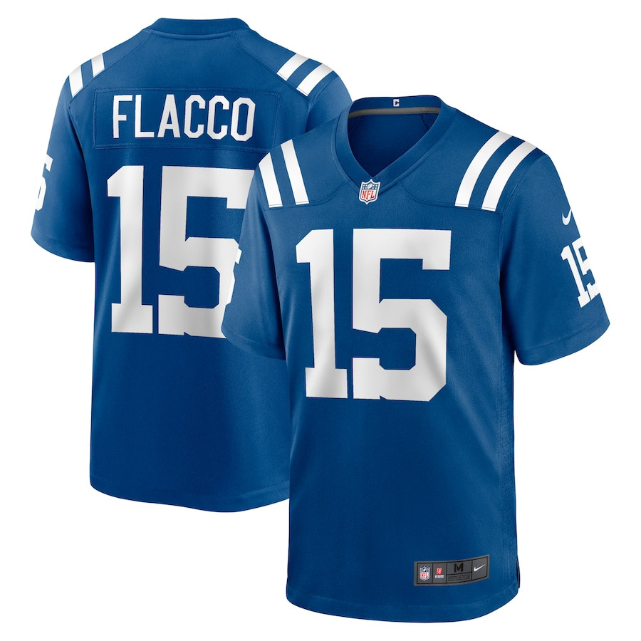 Joe Flacco 15 Indianapolis Colts Game Men Jersey - Royal JS1872 Saliibo