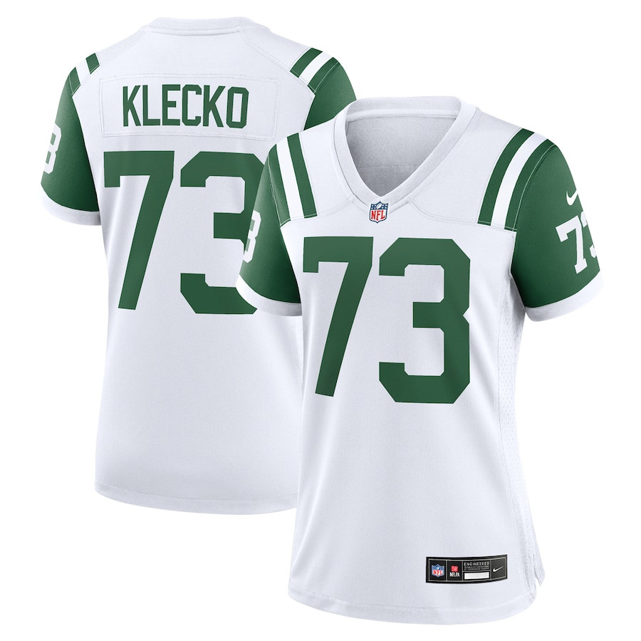 Joe Klecko 73 New York Jets Women's Classic Alternate Retired Player Game Jersey - White JS2629 Saliibo