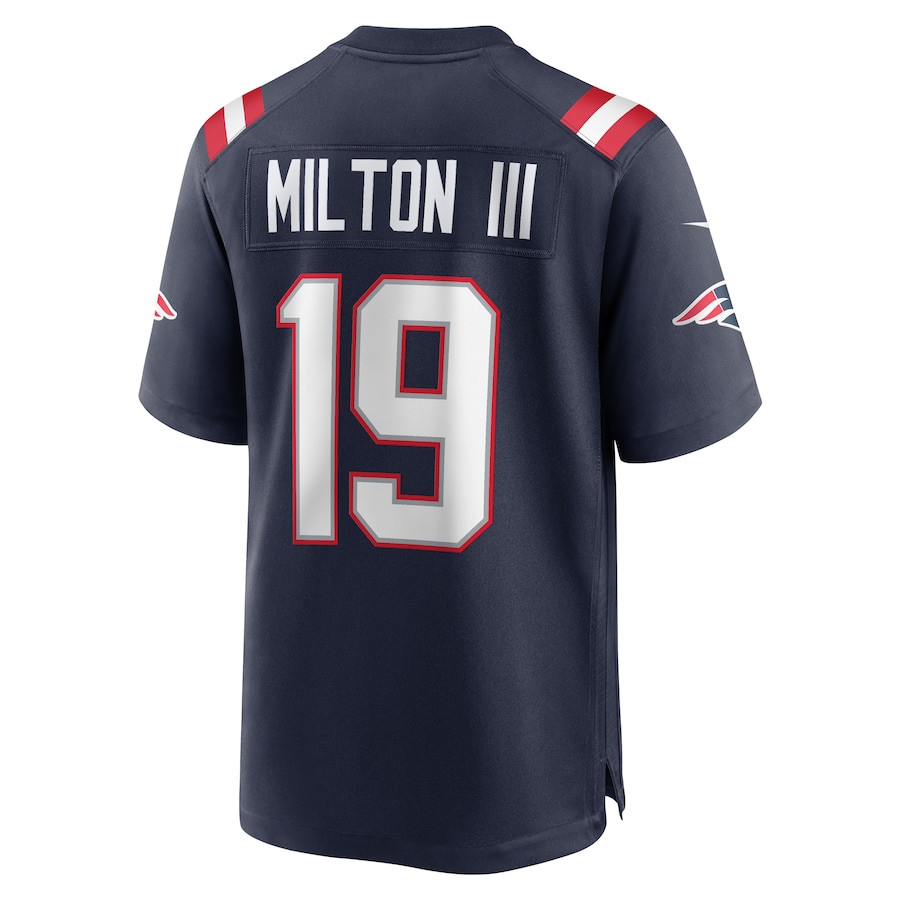 Joe Milton III 19 New England Patriots Game Men Jersey - Navy JS1915 Saliibo - Image 3