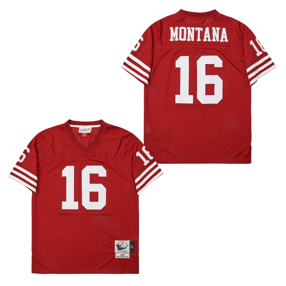 Joe Montana 16 San Francisco 49ers Throwback Men Jersey - Red JS7073 Saliibo