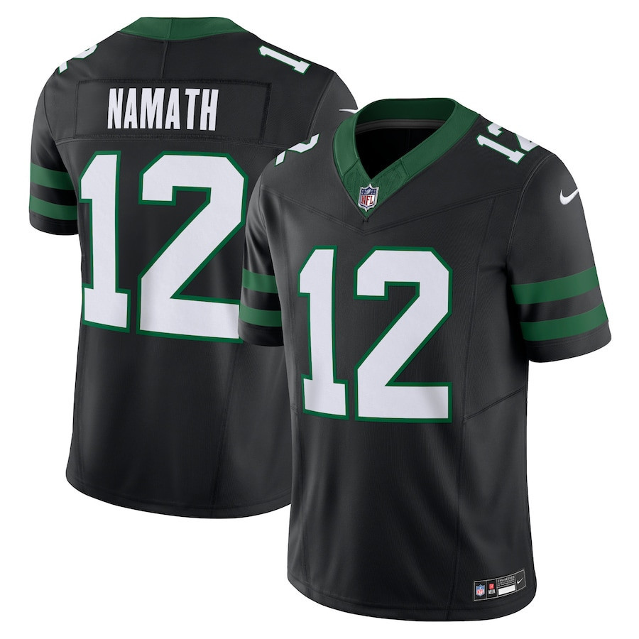 Joe Namath 12 New York Jets Alternate Game Jersey - Men, Legacy Black JS6565 Saliibo