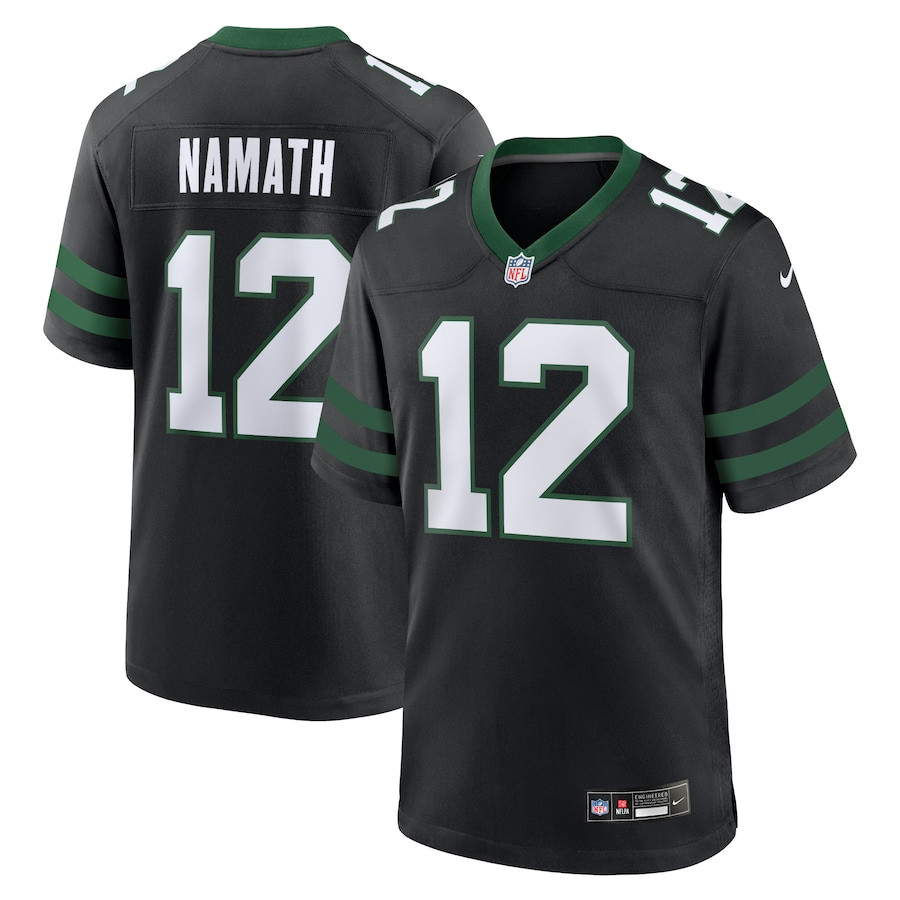Joe Namath 12 New York Jets Alternate Game Men Jersey - Legacy Black JS4934 Saliibo