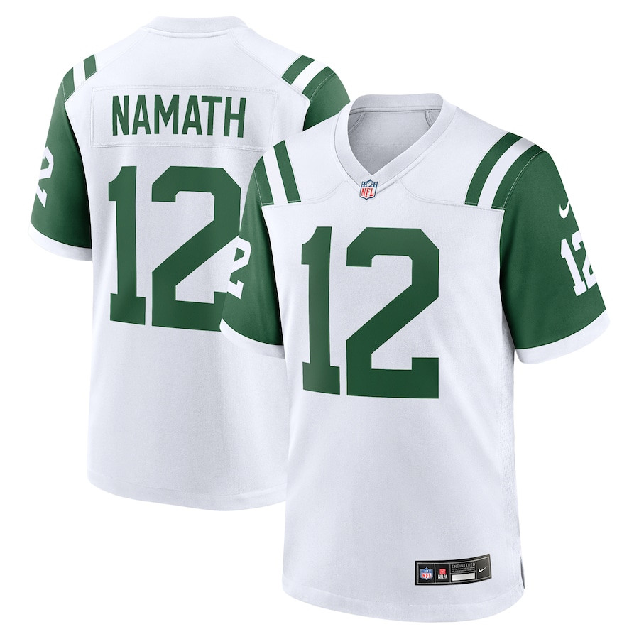 Joe Namath 12 New York Jets Classic Alternate Retired Player Game Men Jersey - White JS6813 Saliibo