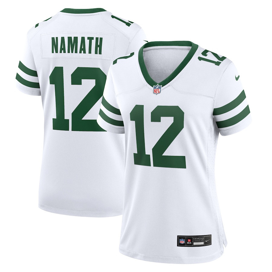 Joe Namath 12 New York Jets Game Jersey Retired Player - Women, White JS6123 Saliibo
