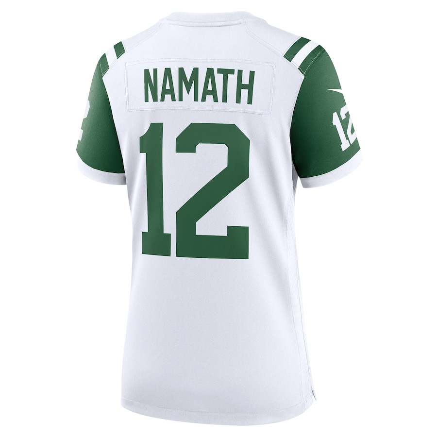 Joe Namath 12 New York Jets Women's Classic Alternate Retired Player Game Jersey - White JS9639 Saliibo - Image 3