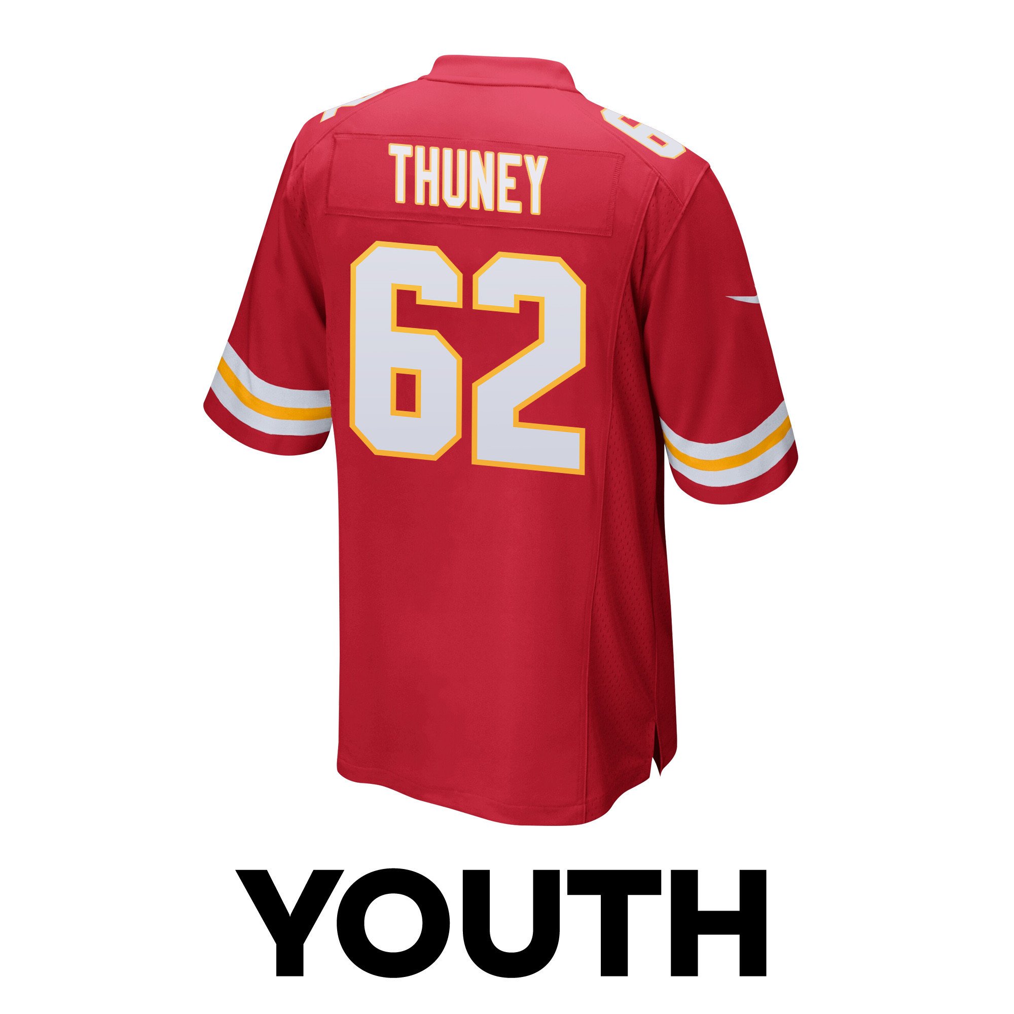 Joe Thuney 62 Kansas City Chiefs Super Bowl LVIII Patch Game YOUTH Jersey - Red JS1934 Saliibo - Image 3