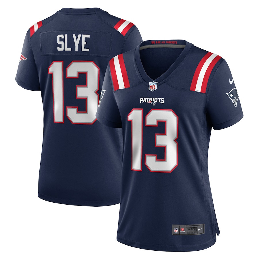 Joey Slye 13 New England Patriots Women's Team Game Jersey - Navy JS8247 Saliibo
