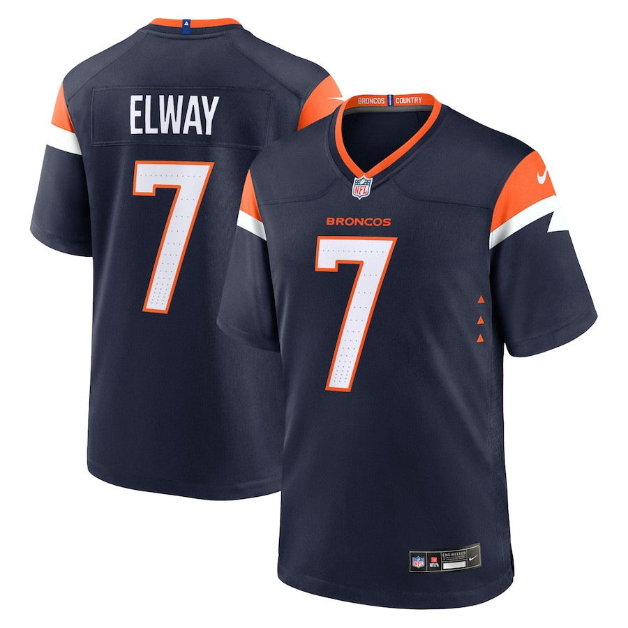 John Elway 7 Denver Broncos Alternate Game Retired Men Jersey - Navy JS9160 Saliibo