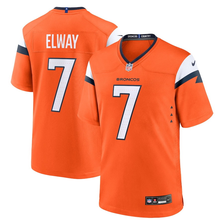 John Elway 7 Denver Broncos Game Retired Men Jersey - Orange JS9663 Saliibo