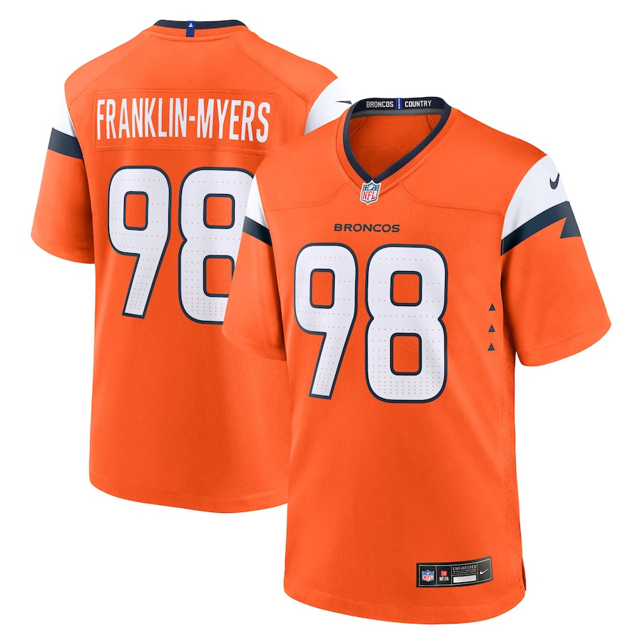 John Franklin-Myers 98 Denver Broncos Team Game Men Jersey - Orange JS1321 Saliibo