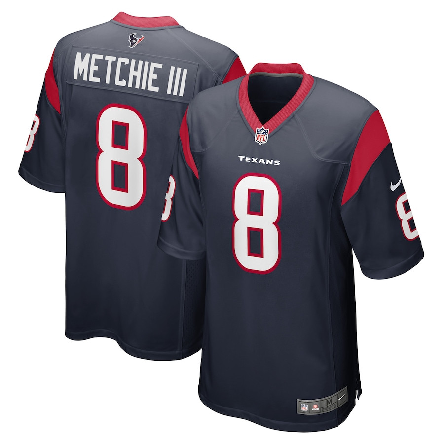 John Metchie III 8 Houston Texans Game Men Jersey - Navy JS8123 Saliibo