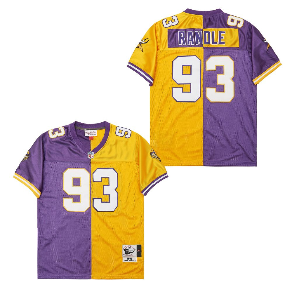 John Randle 93 Minnesota Vikings Two-Toned Throwback Men Jersey - Purple/Yellow JS3297 Saliibo