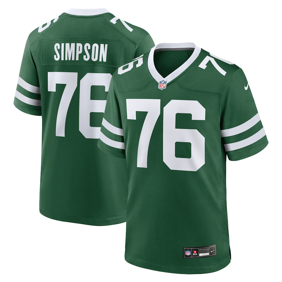 John Simpson 76 New York Jets Team Game Men Jersey - Legacy Green JS3108 Saliibo