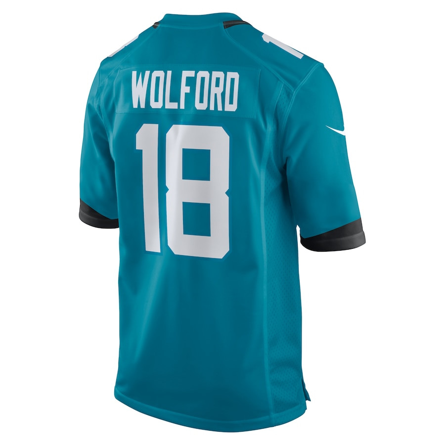 John Wolford 18 Jacksonville Jaguars Team Game Men Jersey - Teal JS6469 Saliibo - Image 3