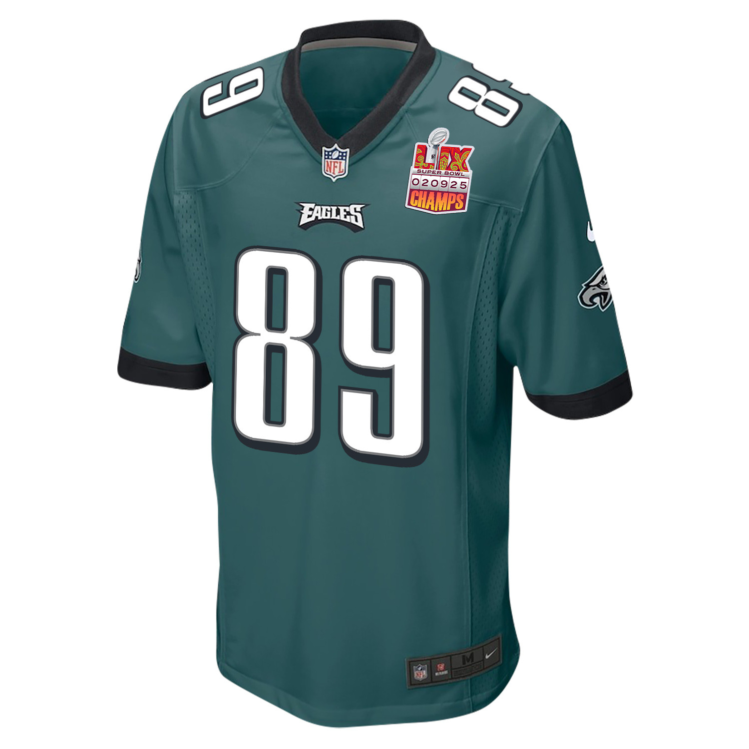 Johnny Wilson 89 Philadelphia Eagles Super Bowl LIX Champions Patch Game Men Jersey - Midnight Green JS7753 Saliibo - Image 3