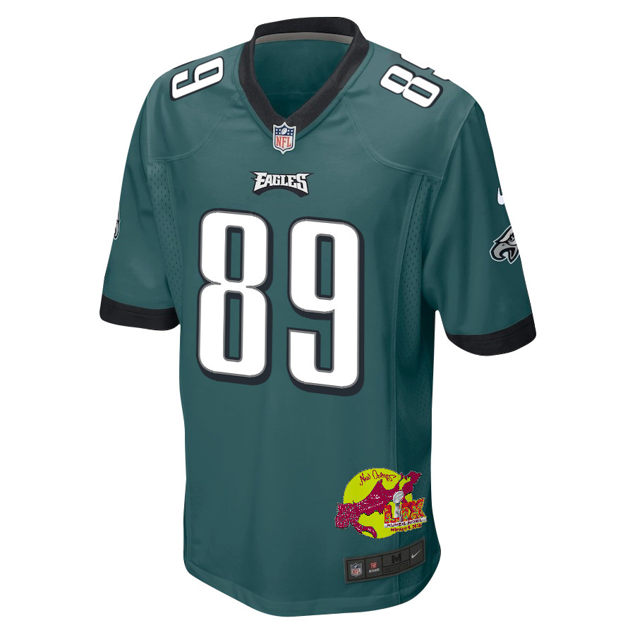 Johnny Wilson 89 Philadelphia Eagles Super Bowl LIX New Orleans Patch Game Men Jersey - Midnight Green JS3050 Saliibo - Image 3