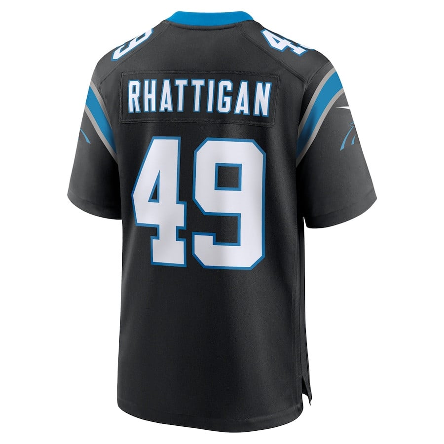 Jon Rhattigan 49 Carolina Panthers Game Men Jersey - Black JS6705 Saliibo - Image 3