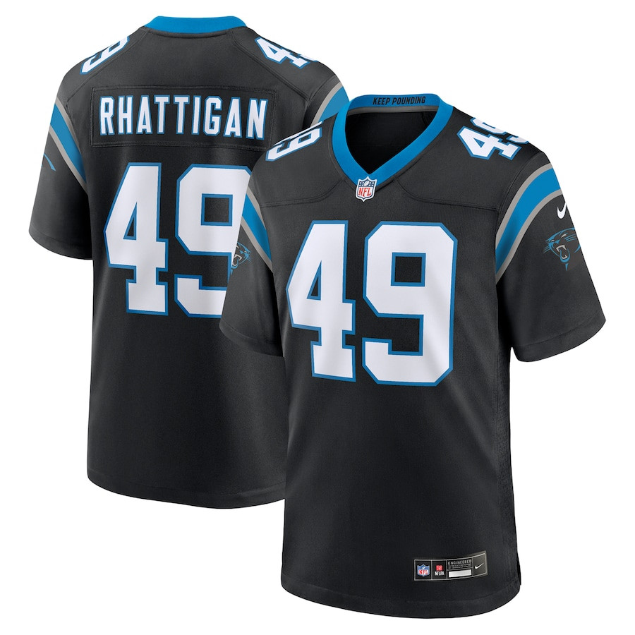 Jon Rhattigan 49 Carolina Panthers Game Men Jersey - Black JS6705 Saliibo
