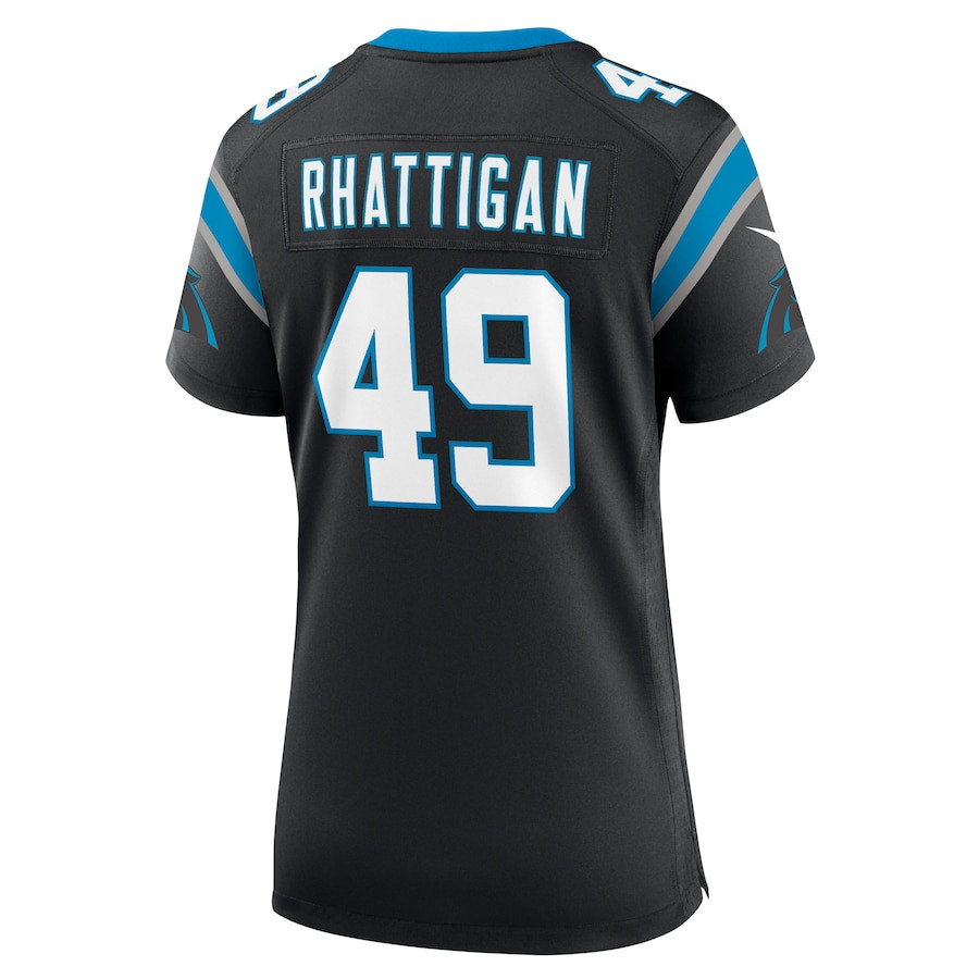 Jon Rhattigan 49 Carolina Panthers Women's Game Jersey - Black JS4063 Saliibo - Image 3