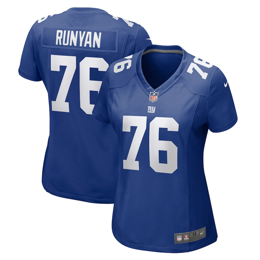Jon Runyan 76 New York Giants Women's Game Jersey - Royal JS6932 Saliibo