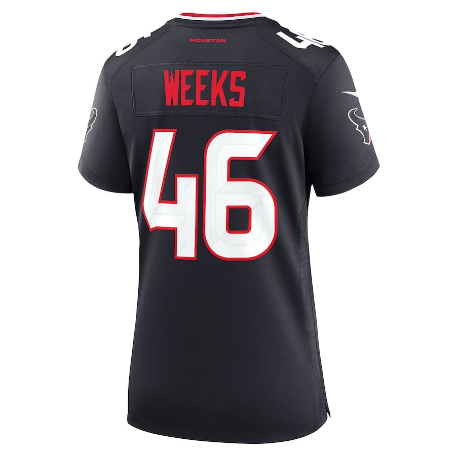 Jon Weeks 46 Houston Texans Women's Team Game Jersey - Navy JS3145 Saliibo - Image 3
