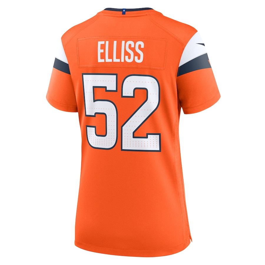 Jonah Elliss 52 Denver Broncos Women's Team Game Jersey - Orange JS3509 Saliibo - Image 3