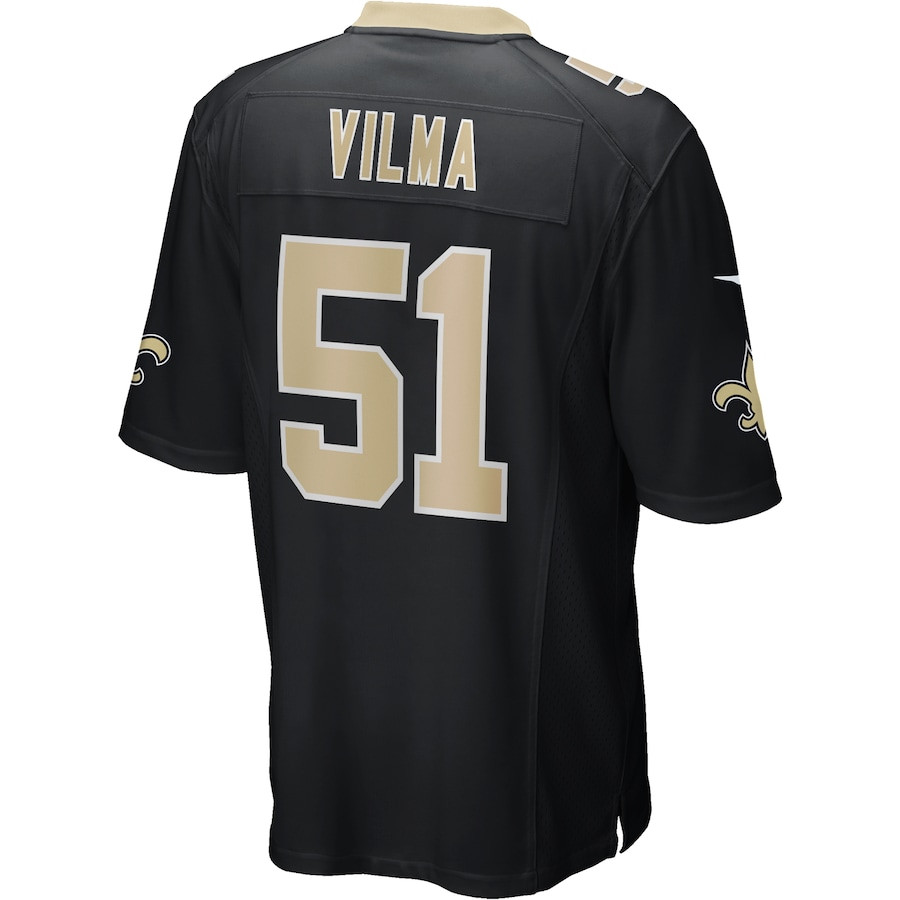 Jonathan Vilma 51 New Orleans Saints Men Game Retired Jersey - Black JS2295 Saliibo - Image 3