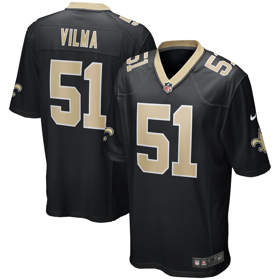 Jonathan Vilma 51 New Orleans Saints Men Game Retired Jersey - Black JS2295 Saliibo