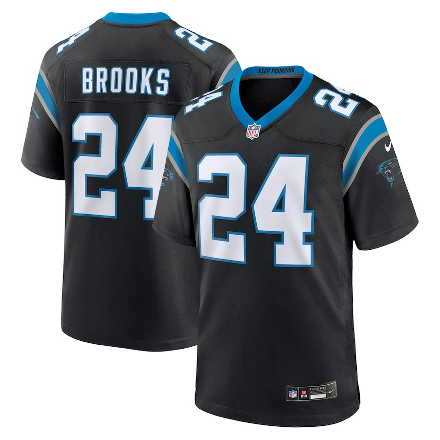 Jonathon Brooks 24 Carolina Panthers Game Men Jersey - Black JS3604 Saliibo