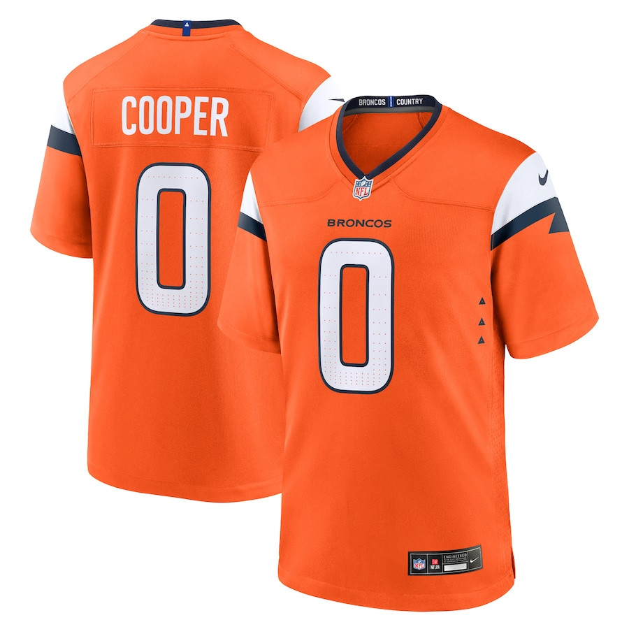 Jonathon Cooper 0 Denver Broncos Team Game Men Jersey - Orange JS4121 Saliibo