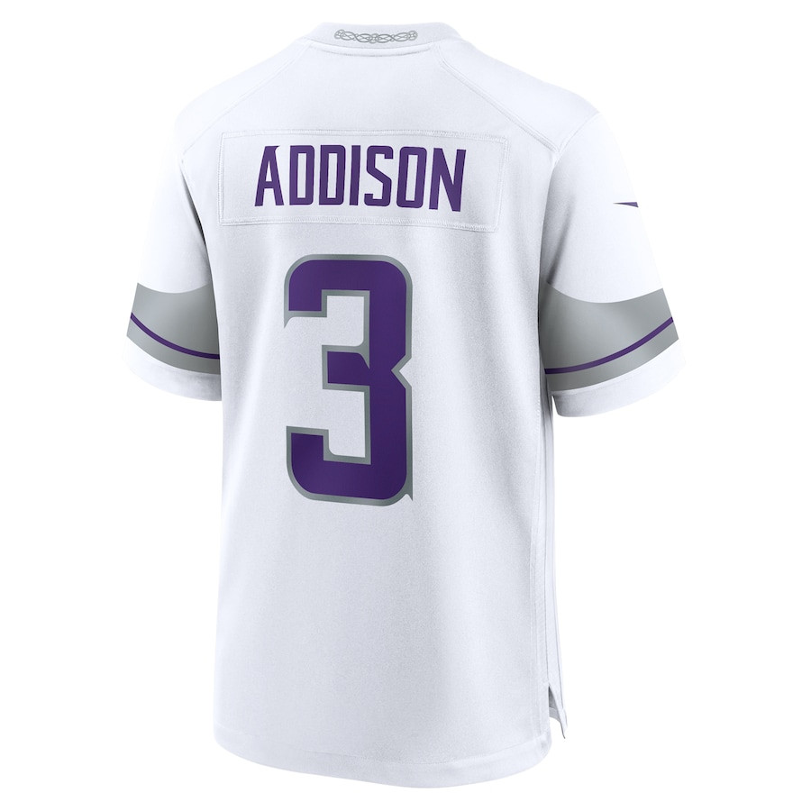 Jordan Addison 3 Minnesota Vikings Alternate Game Player Men Jersey - White JS5259 Saliibo - Image 3