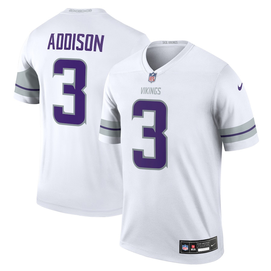 Jordan Addison 3 Minnesota Vikings Alternate Legend Player Men Jersey - White JS3461 Saliibo
