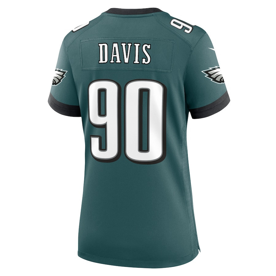 Jordan Davis #90 Philadelphia Eagles Super Bowl LIX Women's Jersey - Midnight Green JS7127 Saliibo - Image 3