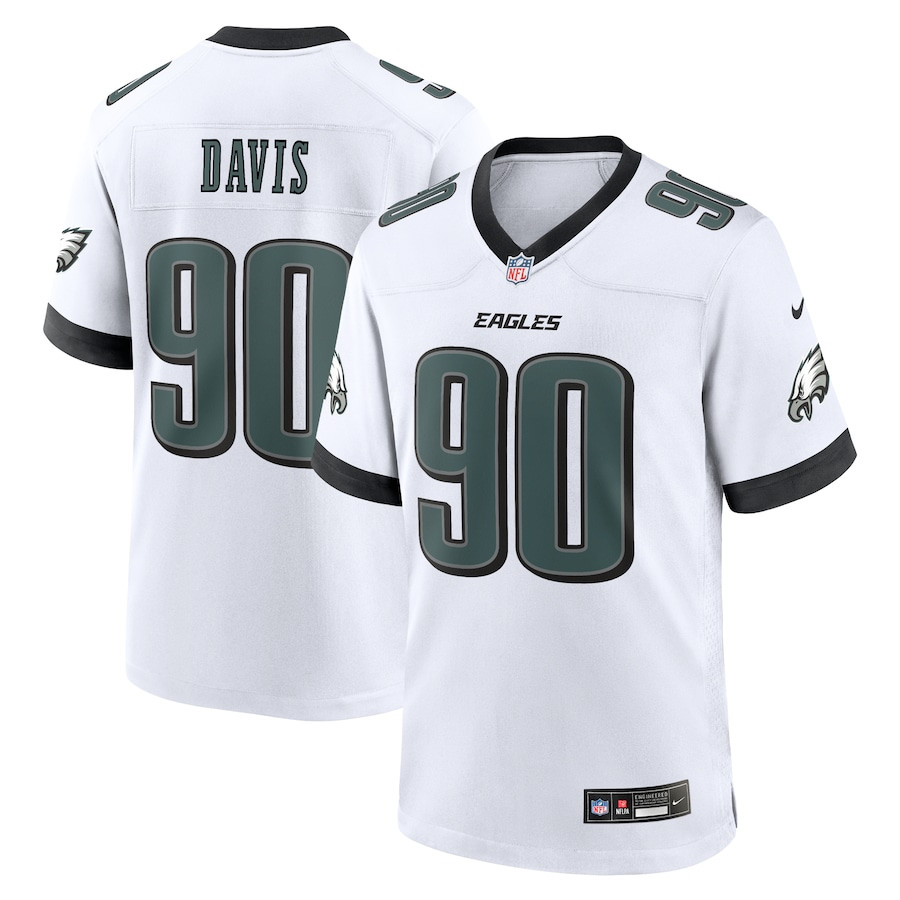Jordan Davis 90 Philadelphia Eagles White Game Men Jersey - White JS8528 Saliibo