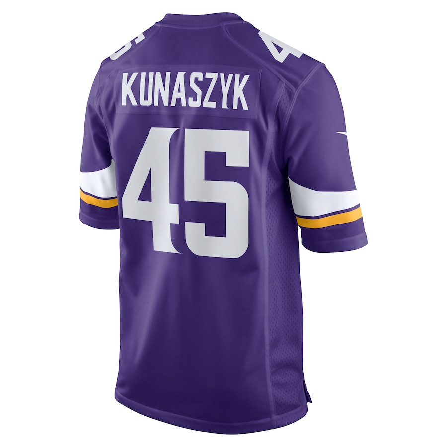Jordan Kunaszyk 45 Minnesota Vikings Game Men Jersey - Purple JS6867 Saliibo - Image 3