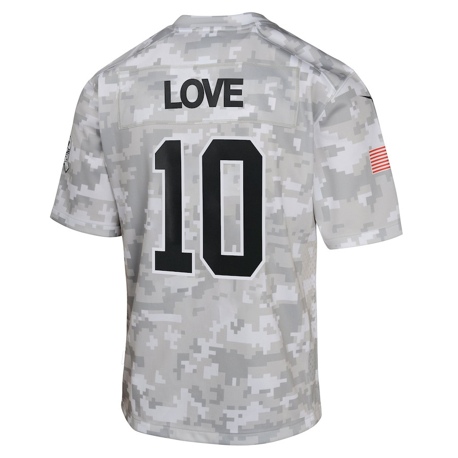 Jordan Love 10 Green Bay Packers 2024 Salute to Service Game YOUTH Jersey - Arctic Camo JS3375 Saliibo - Image 3
