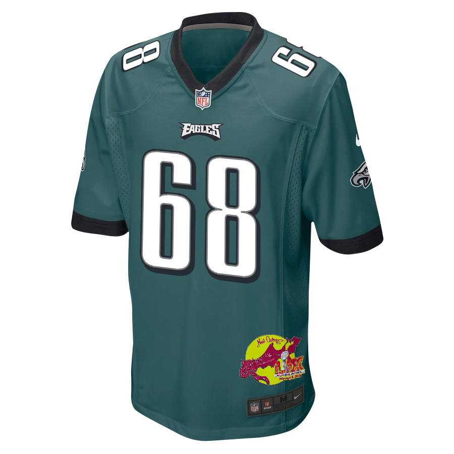 Jordan Mailata 68 Philadelphia Eagles Super Bowl LIX New Orleans Patch Game Men Jersey - Midnight Green JS6557 Saliibo - Image 3