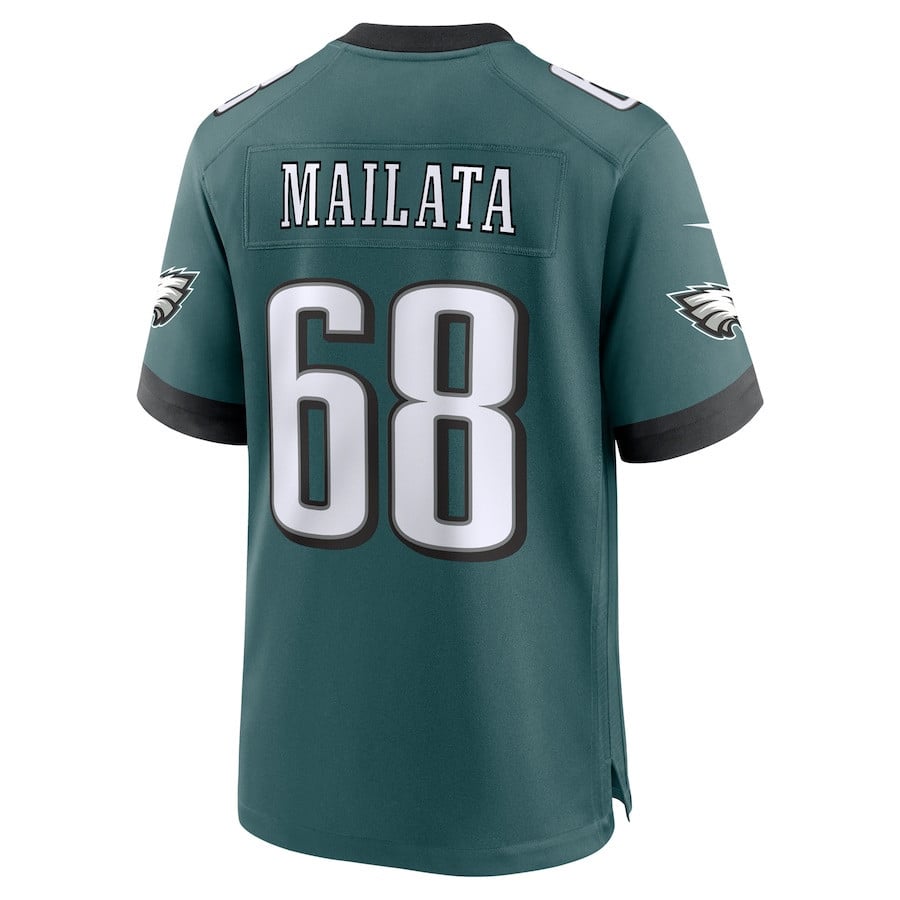 Jordan Mailata #68 Philadelphia Eagles Super Bowl LIX YOUTH Jersey - Midnight Green JS1131 Saliibo - Image 3