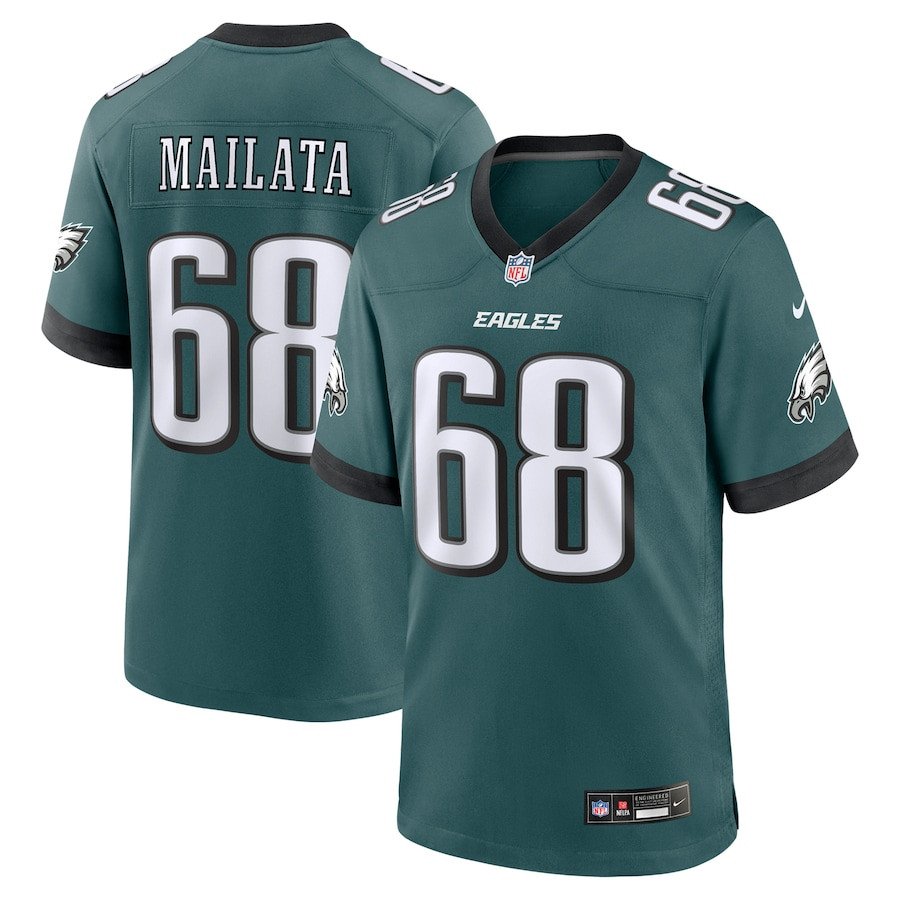 Jordan Mailata 68 Philadelphia Eagles Team Game Men Jersey - Midnight Green JS4158 Saliibo