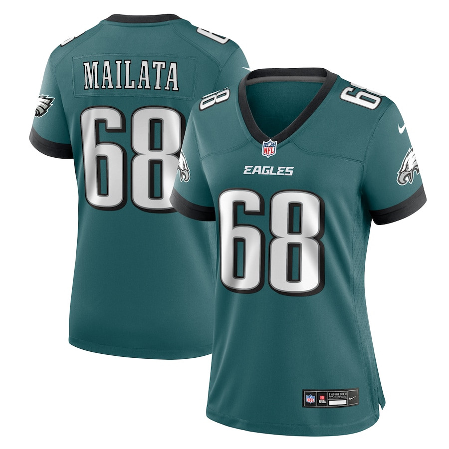 Jordan Mailata 68 Philadelphia Eagles Women's Team Game Jersey - Midnight Green JS5255 Saliibo