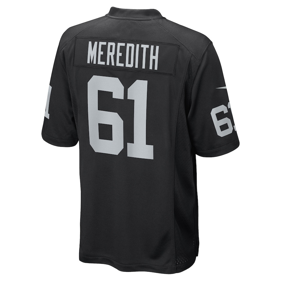 Jordan Meredith 61 Las Vegas Raiders Team Game Men Jersey - Black JS7193 Saliibo - Image 3