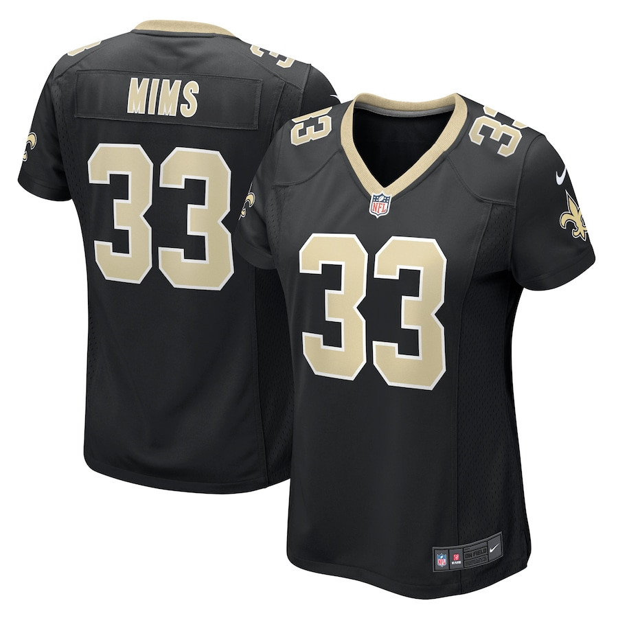 Jordan Mims 33 New Orleans Saints Women's Game Jersey - Black JS6102 Saliibo