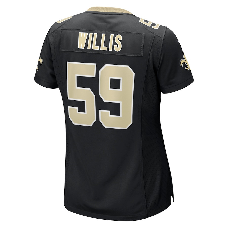 Jordan Willis 59 New Orleans Saints Game Women Jersey - Black JS9020 Saliibo - Image 3