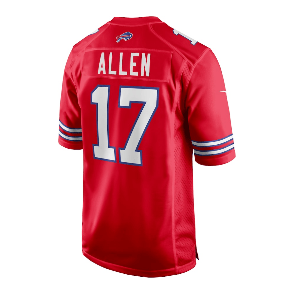 Josh Allen 17 Buffalo Bills 2025 Pro Bowl Patch Alternate Game Men Jersey - Red JS6623 Saliibo - Image 3