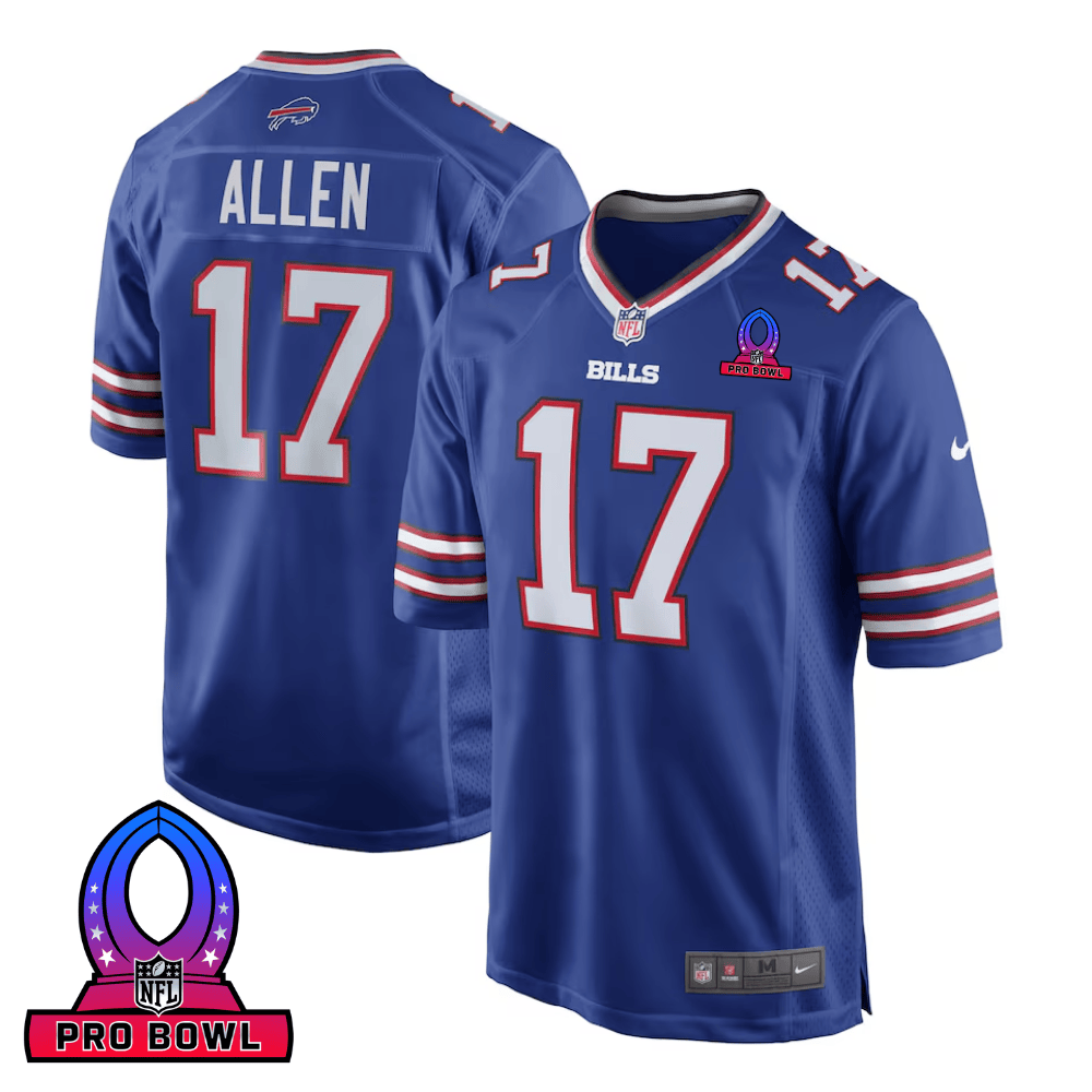 Josh Allen 17 Buffalo Bills 2025 Pro Bowl Patch Game Men Jersey - Royal JS4267 Saliibo