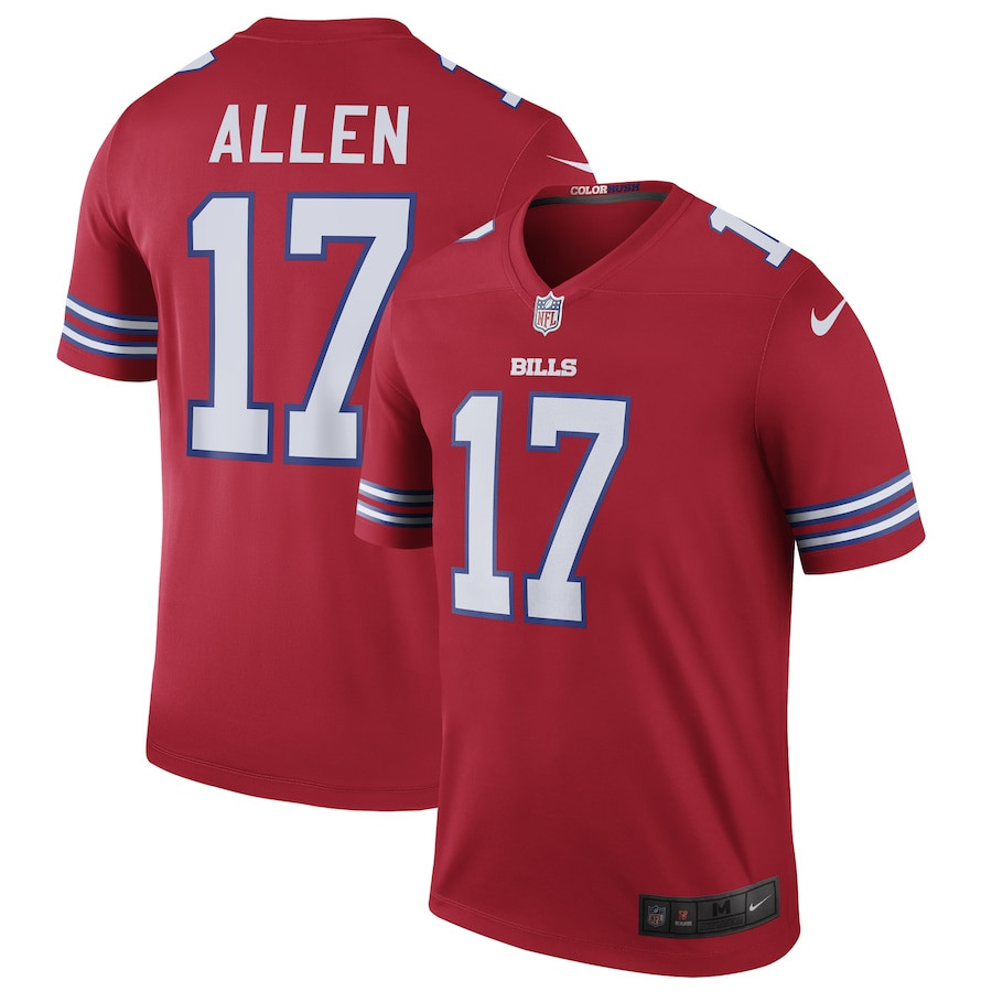 Josh Allen 17 Buffalo Bills Men Color Rush Legend Jersey - Red JS3462 Saliibo