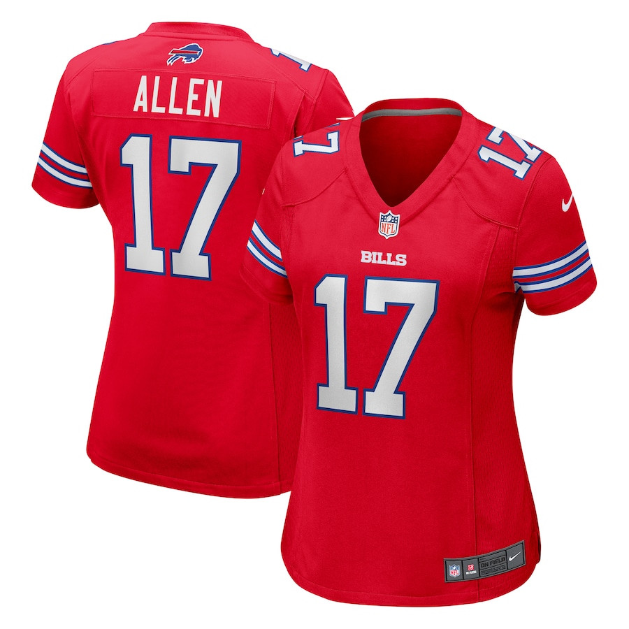 Josh Allen 17 Buffalo Bills Women Game Jersey - Red JS6969 Saliibo