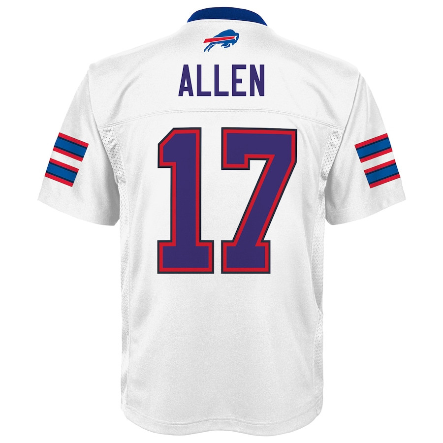 Josh Allen 17 Buffalo Bills YOUTH Jersey - White JS2220 Saliibo - Image 3