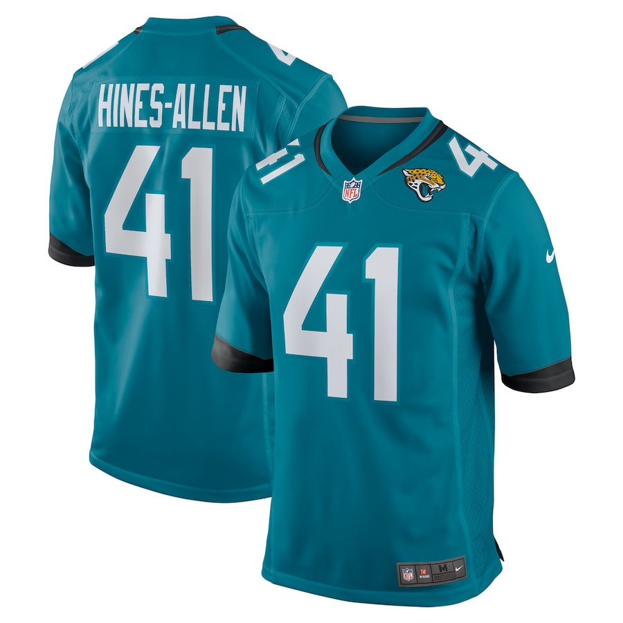 Josh Hines-Allen 41 Jacksonville Jaguars Player Game Men Jersey - Teal JS2310 Saliibo